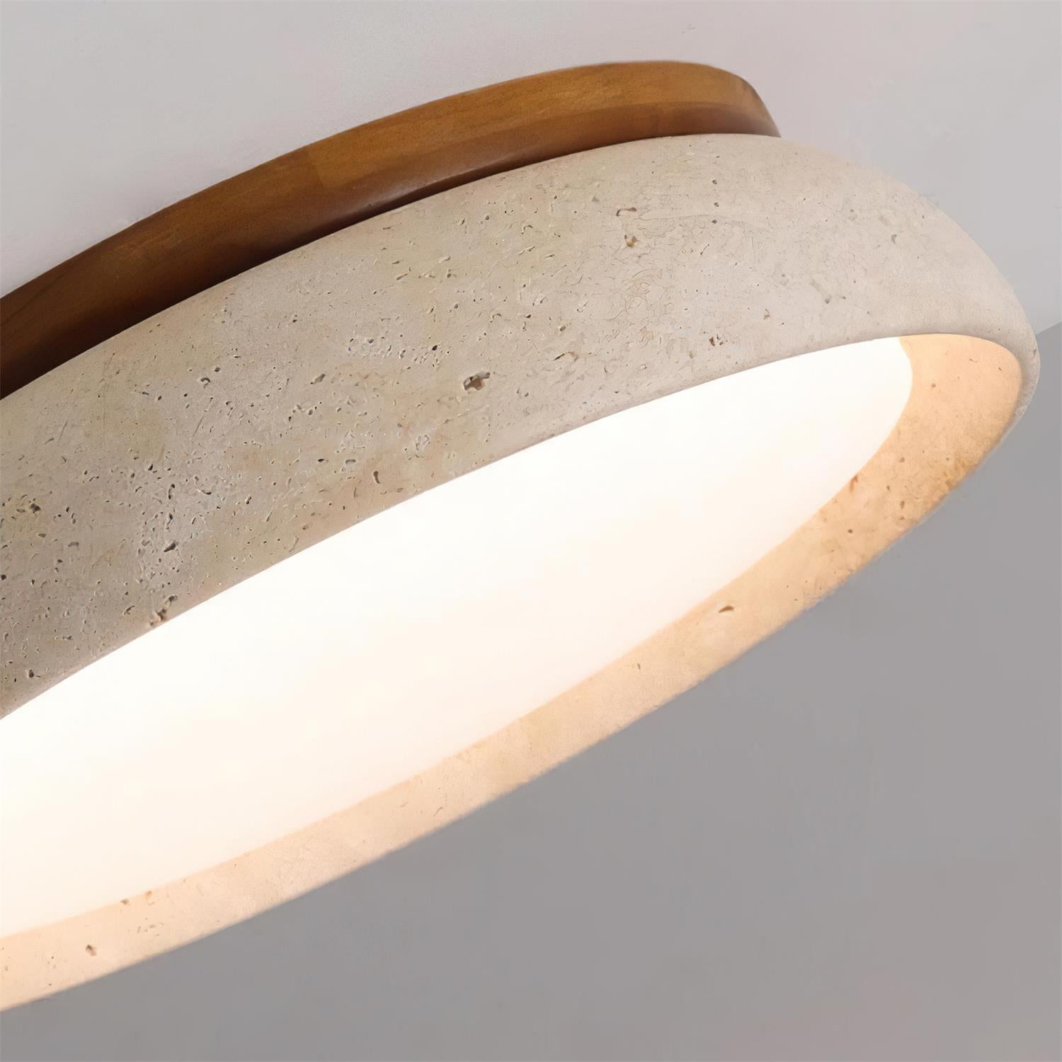 Lampe de plafond en travertin naturel
