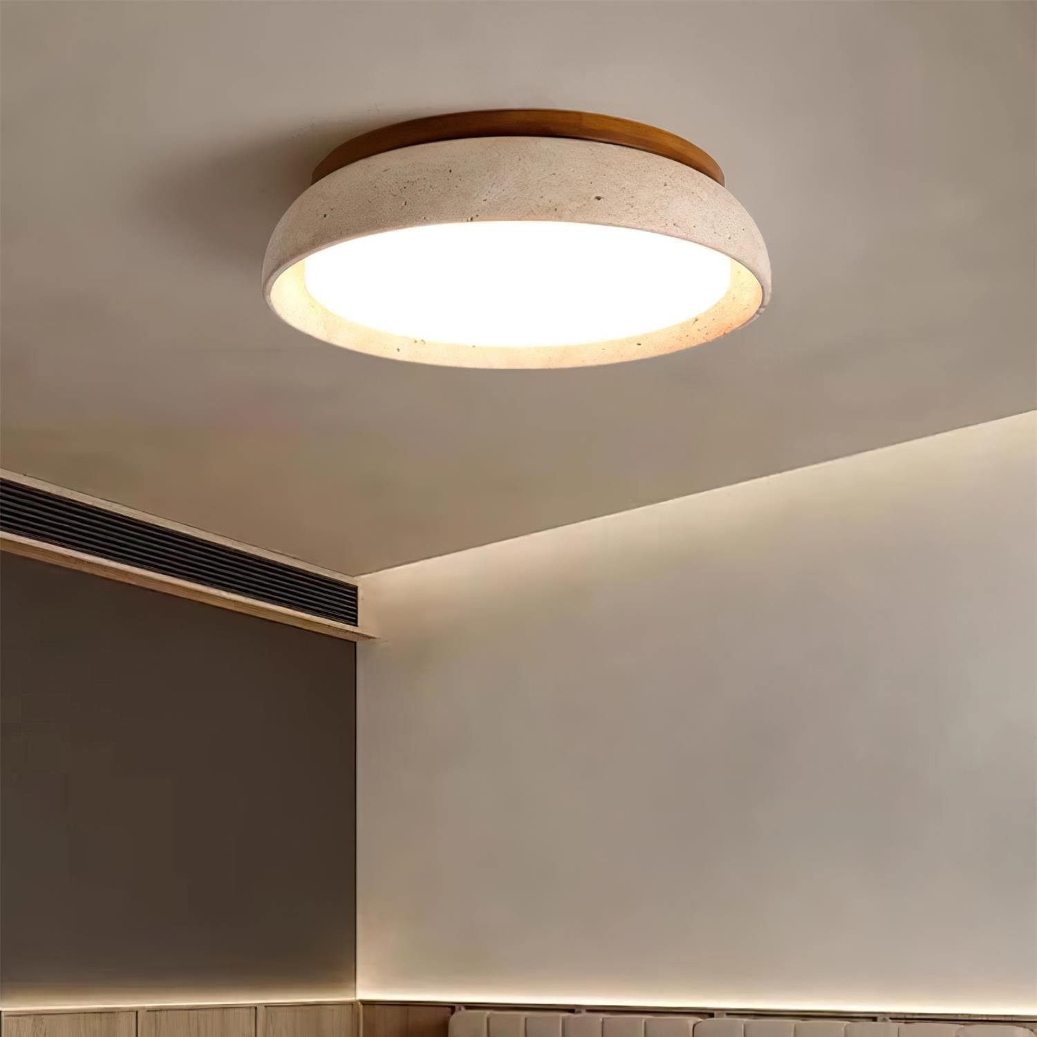 Lampe de plafond en travertin naturel