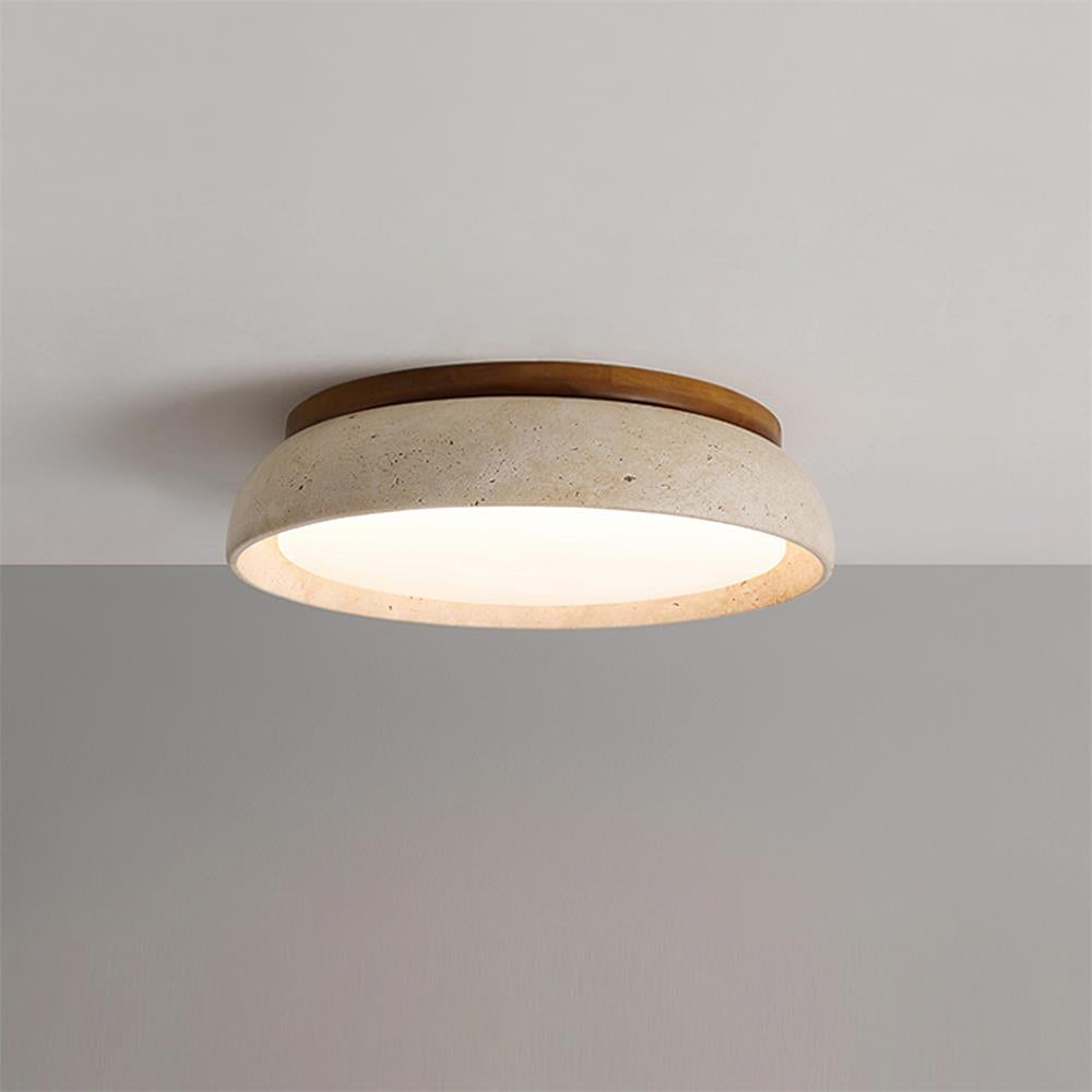 Lampe de plafond en travertin naturel
