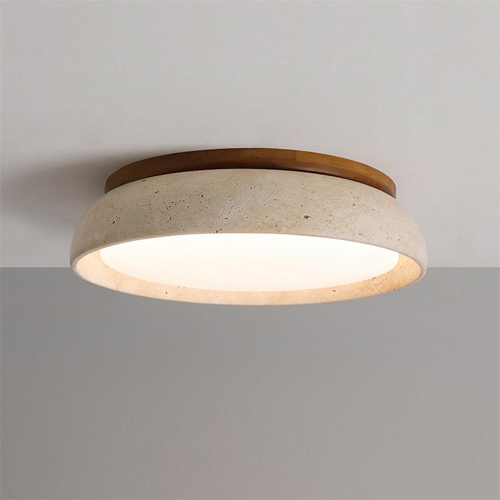 Lampe de plafond en travertin naturel