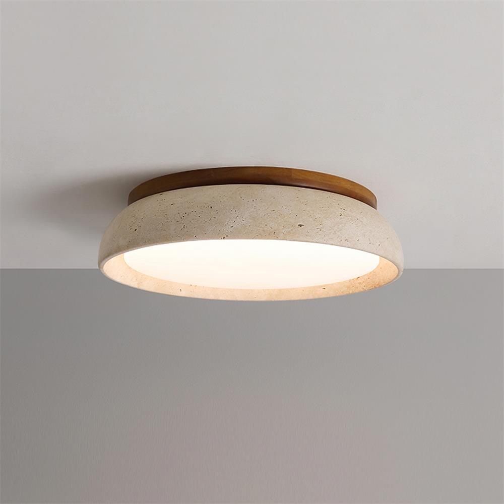 Lampe de plafond en travertin naturel