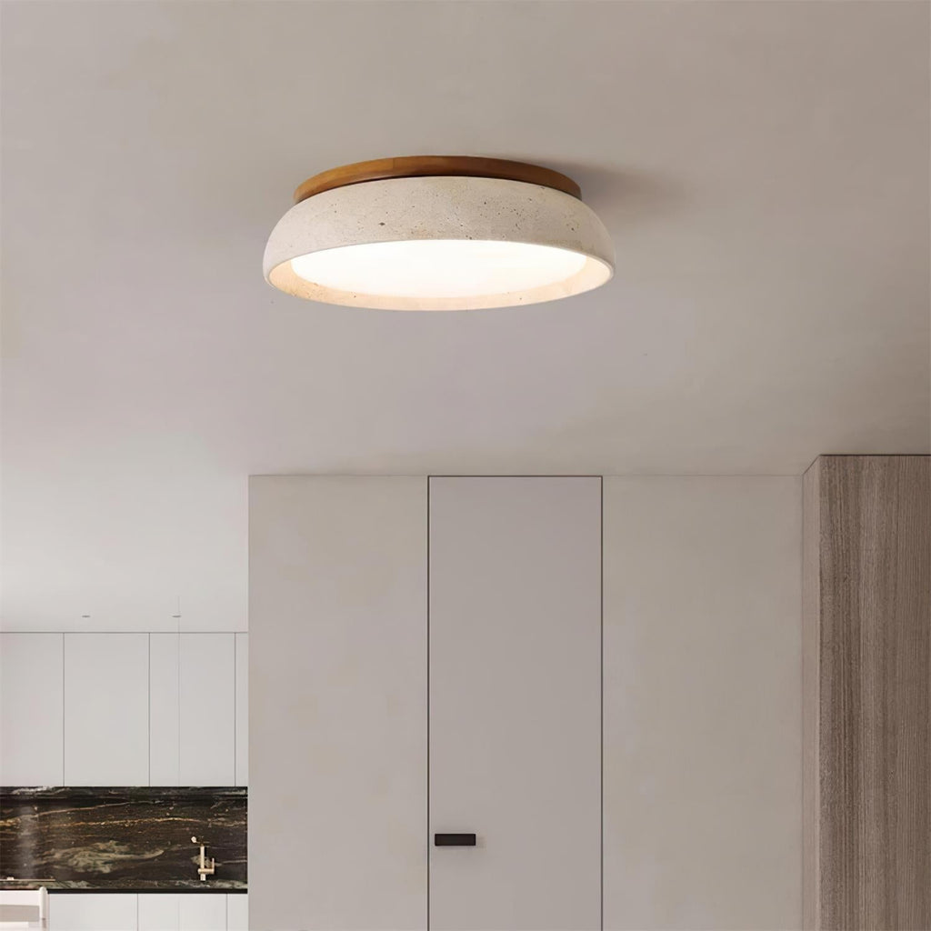 Lampe de plafond en travertin naturel
