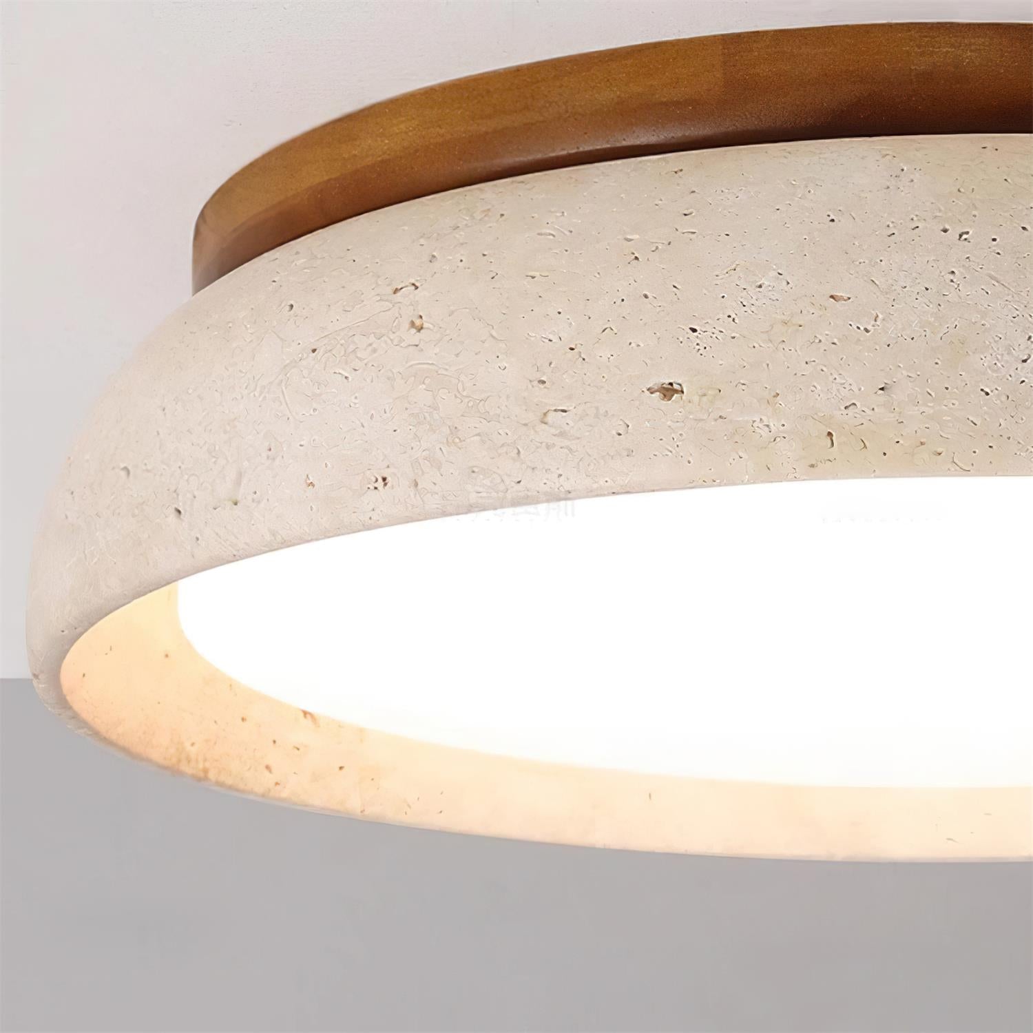Lampe de plafond en travertin naturel