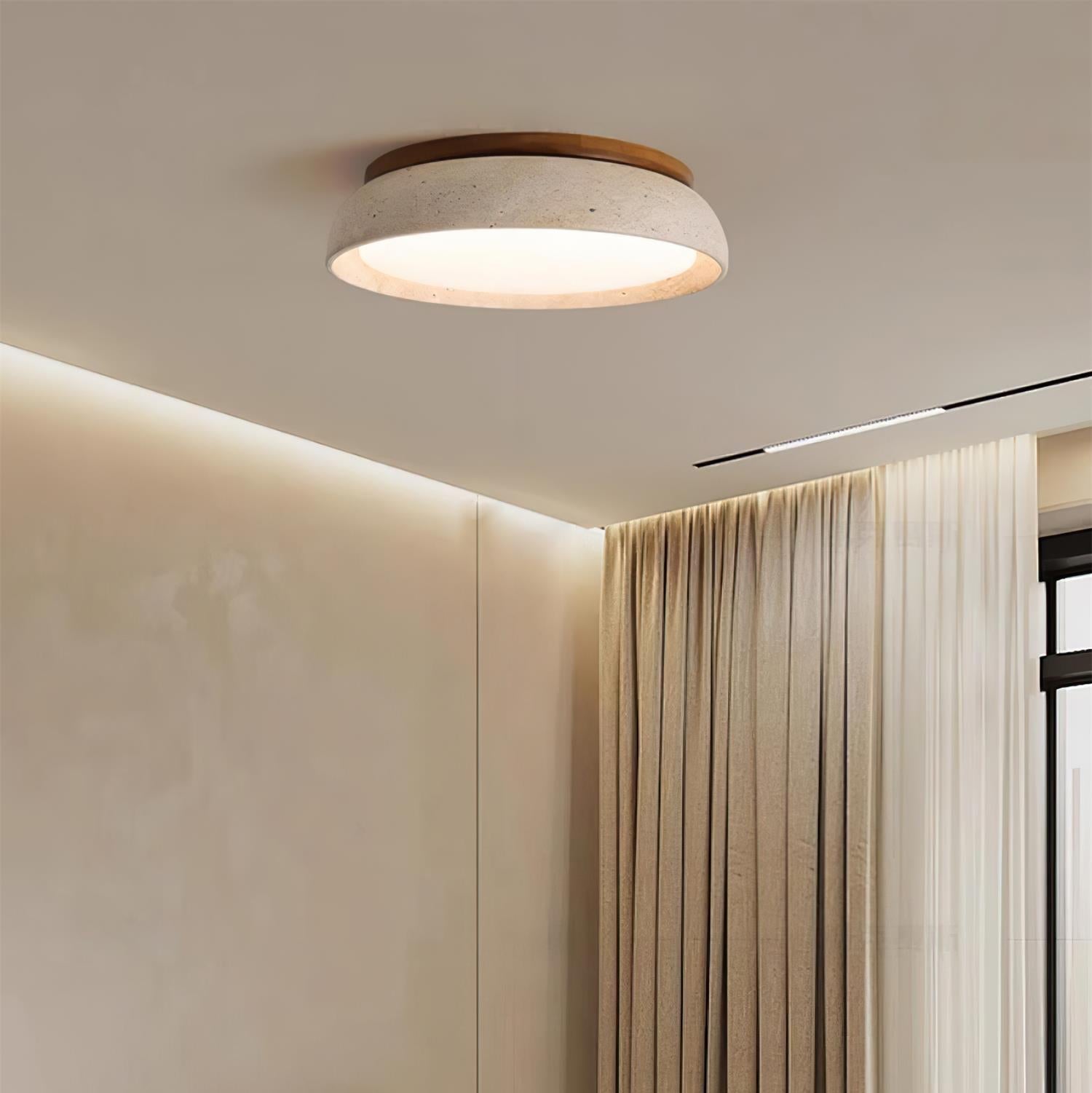 Lampe de plafond en travertin naturel