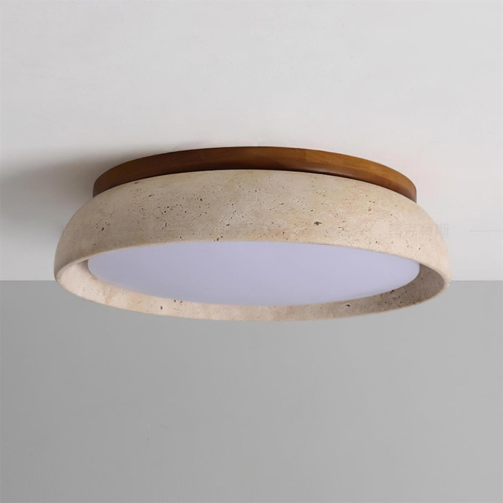 Lampe de plafond en travertin naturel