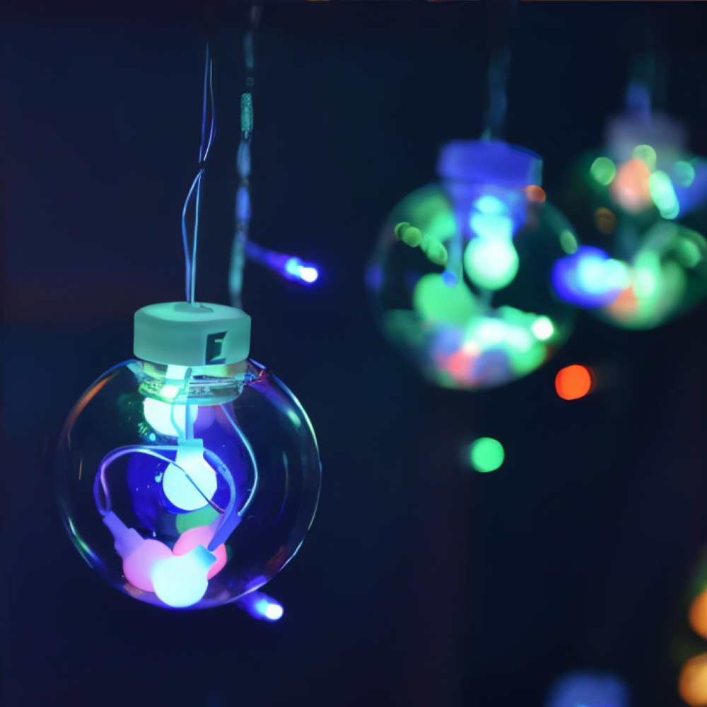 Guirlande lumineuse solaire avec boules – éclairage LED chaud pour l'intérieur et l'extérieur