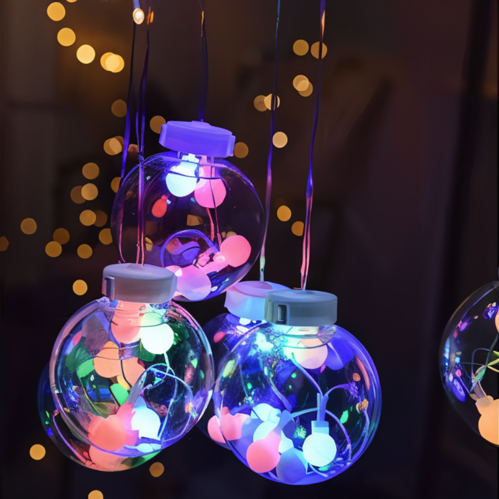Guirlande lumineuse solaire avec boules – éclairage LED chaud pour l'intérieur et l'extérieur