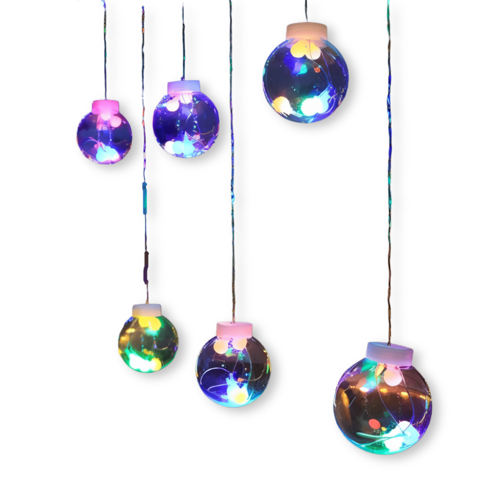 Guirlande lumineuse solaire avec boules – éclairage LED chaud pour l'intérieur et l'extérieur