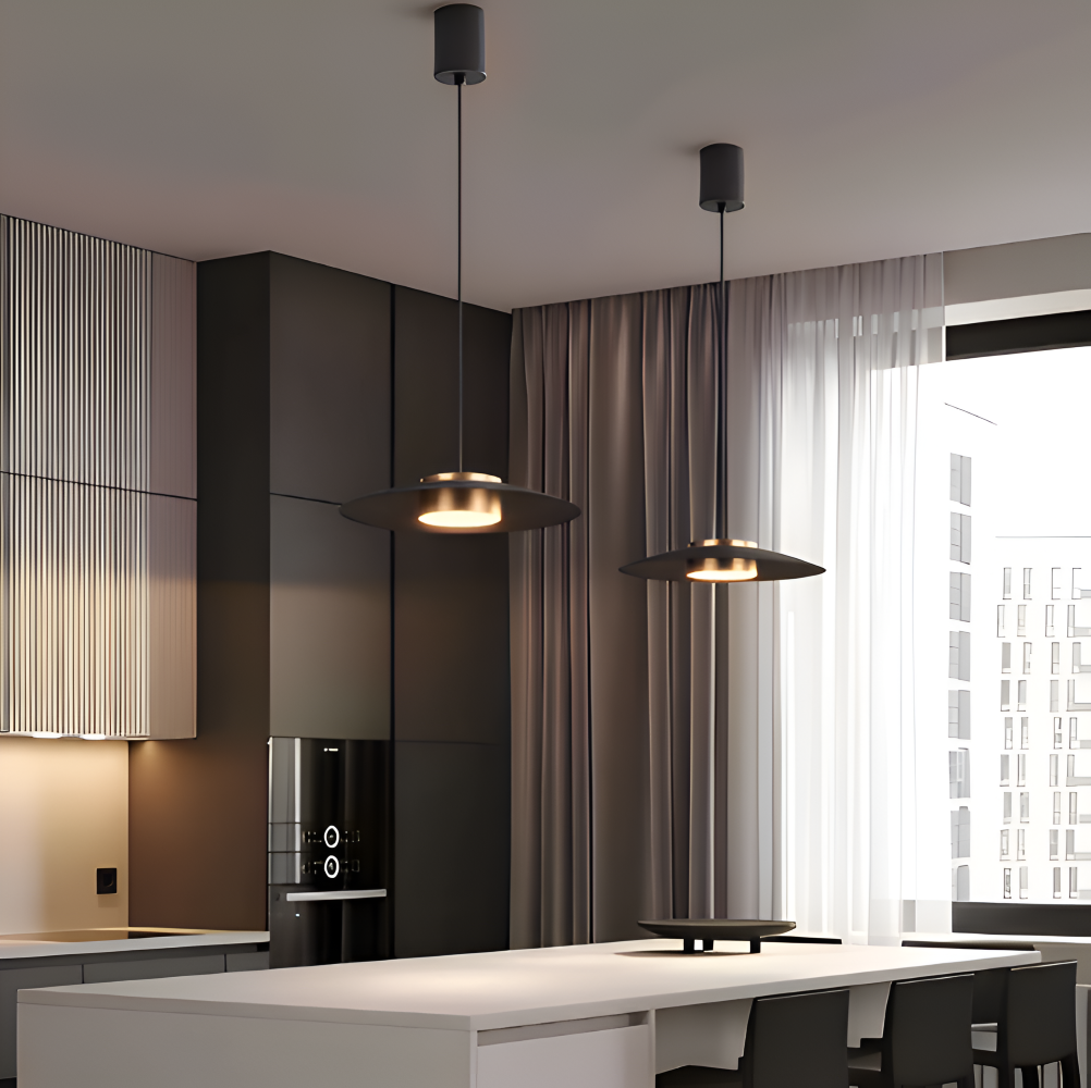 Lampe suspendue industrielle avec variateur – lampe LED noire au design nordique
