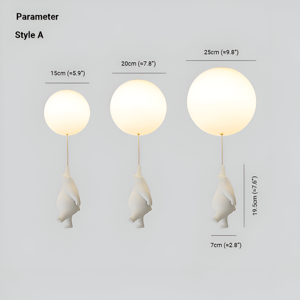 BalloBear Pendel – Lampe à suspension en forme de ballon pour chambre d'enfant