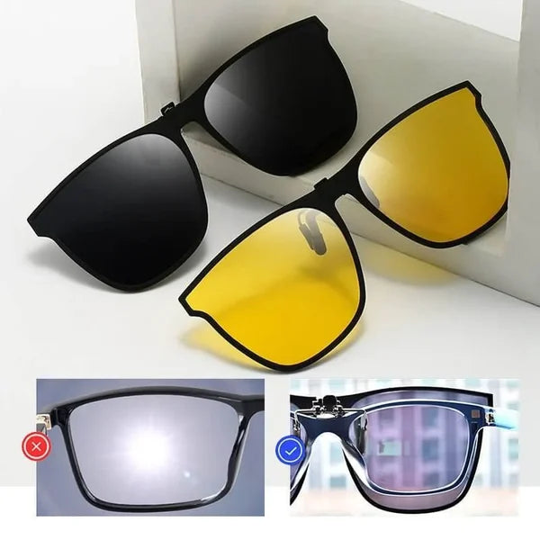Lunettes de soleil polarisées | Verres correcteurs clipsables | Protection UV400 | Fliplens