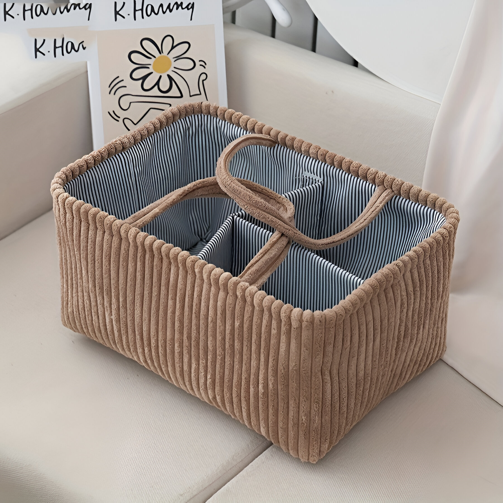 Panier de rangement avec compartiments pour couches et articles pour bébé