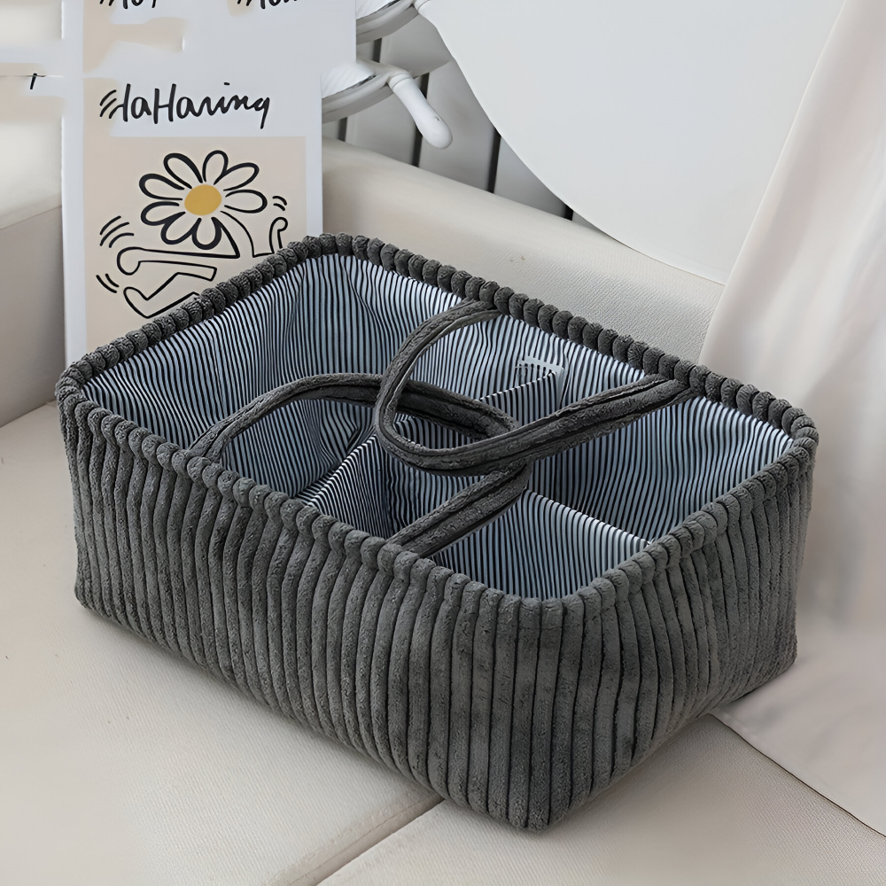 Panier de rangement avec compartiments pour couches et articles pour bébé