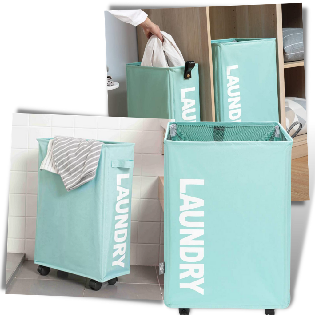 Panier à linge portable avec roulettes