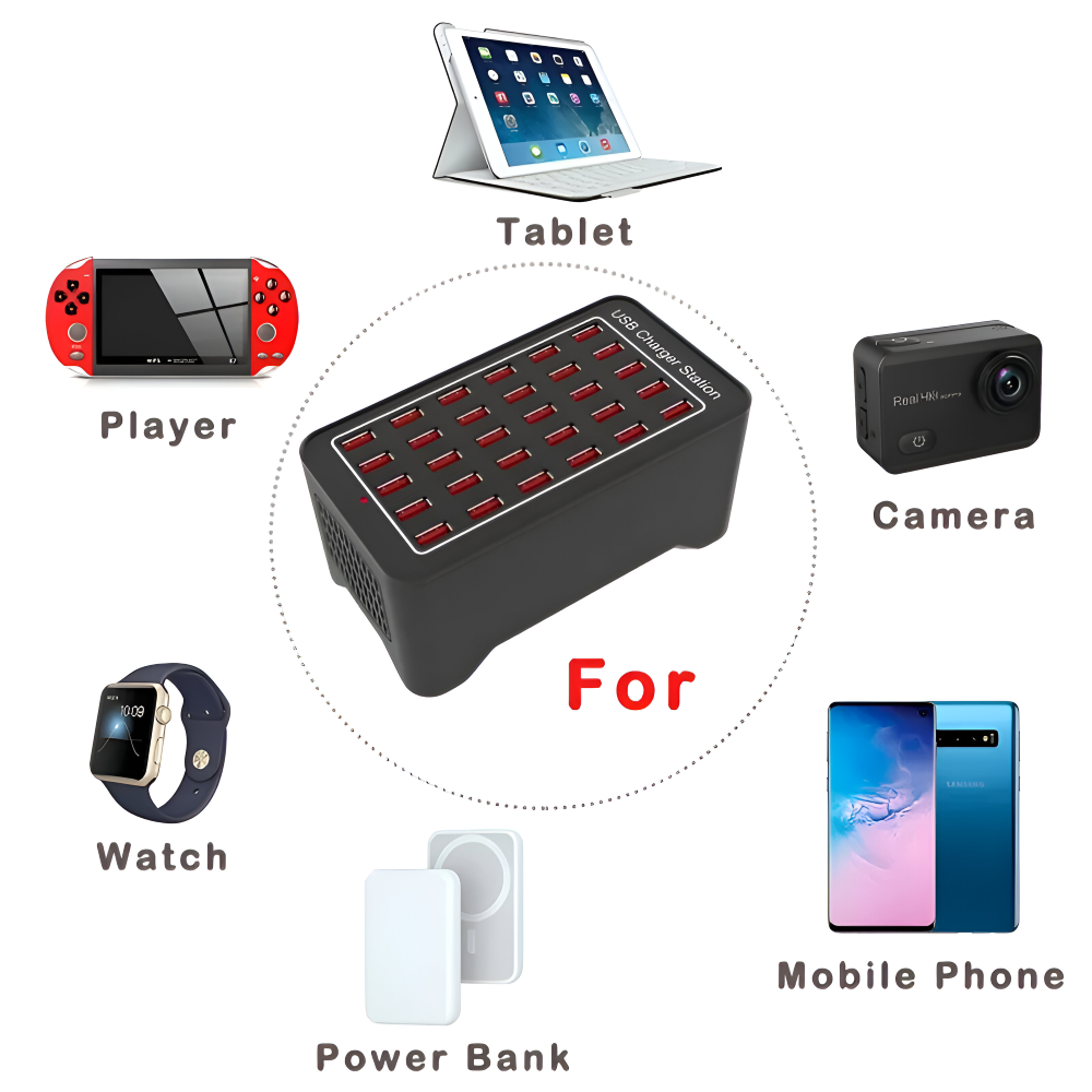 PowerPort Pro - Station de charge Multi-USB universelle avec jusqu'à 30 connexions