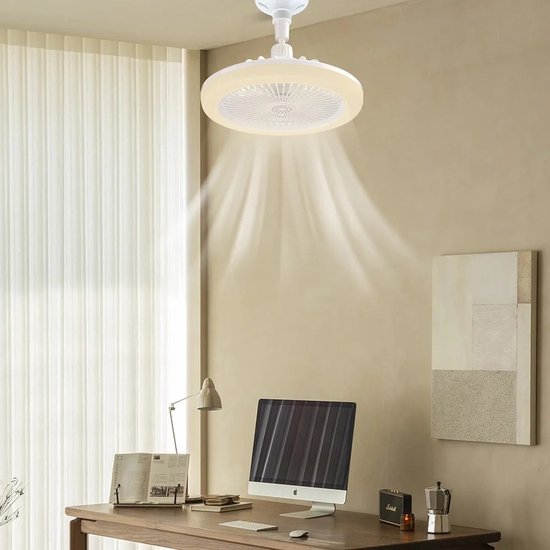 Ventilateur de plafond LED avec télécommande – installation facile sur douille E27