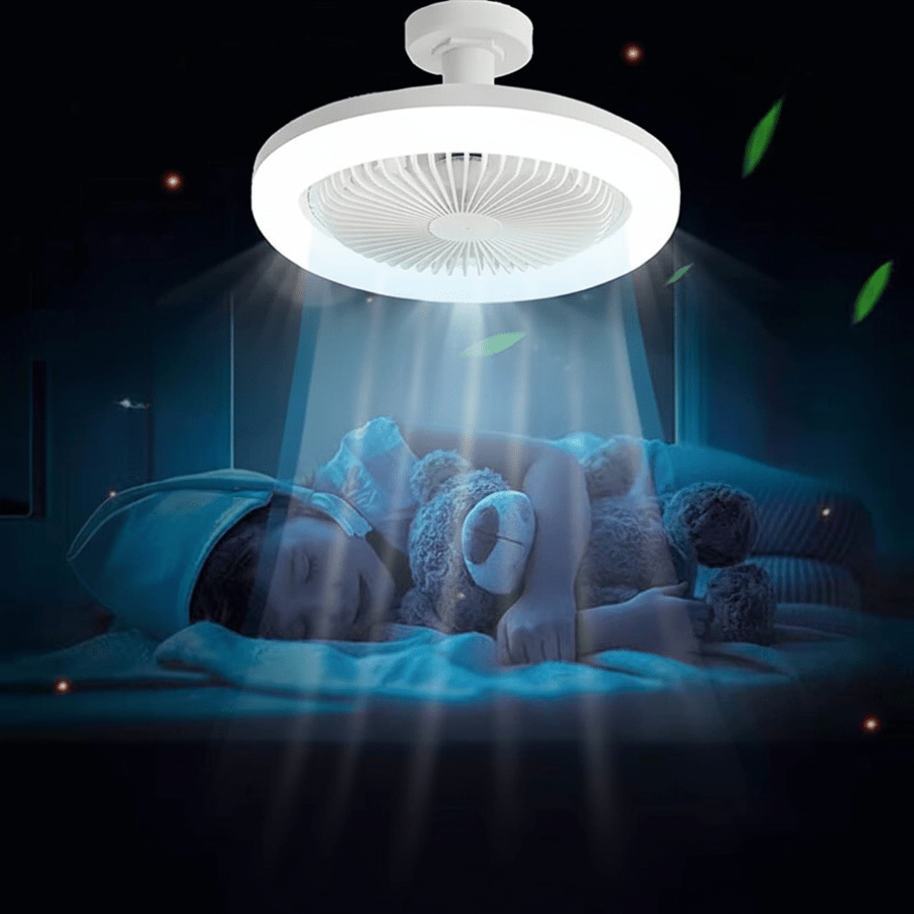 Ventilateur de plafond LED avec télécommande – installation facile sur douille E27