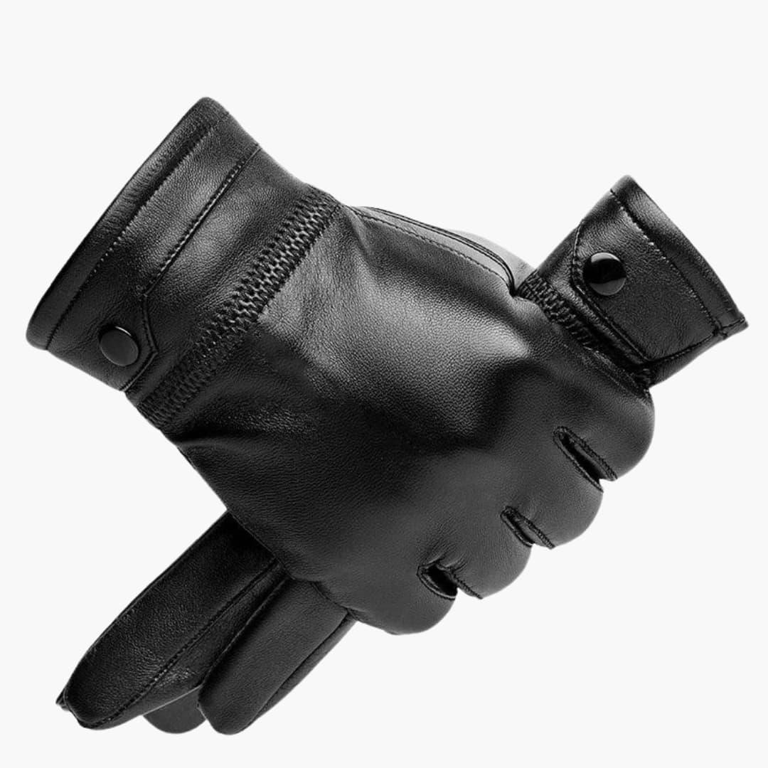 HEATLEA - Gants en cuir noir premium avec doublure intérieure chaude conçus pour un confort élégant en hiver et une protection quotidienne