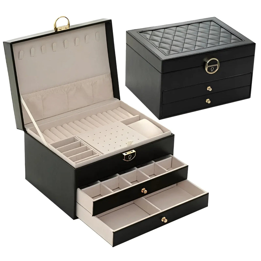 Boîte à Bijoux de Luxe à Plusieurs Couches - EleganceBox