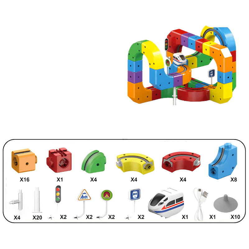 RAILBUILD – Kit de train 3D pour enfants avec locomotive rechargeable
