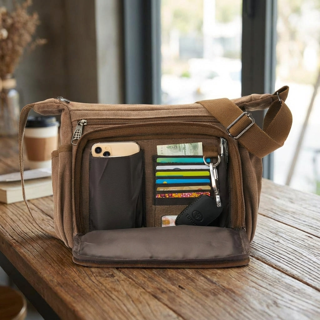 Sac messager RFID bloquant – SecureCanvas