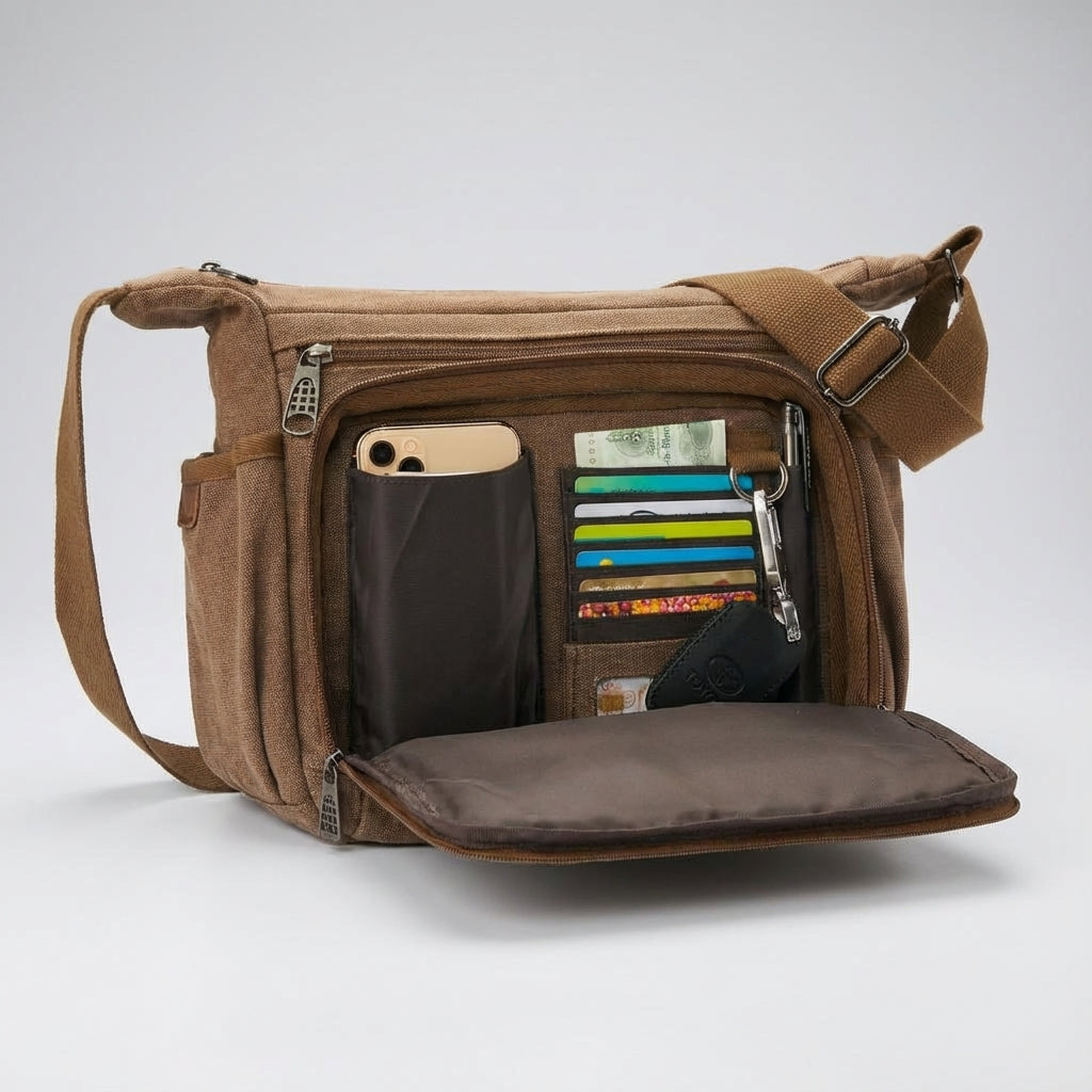 Sac messager RFID bloquant – SecureCanvas