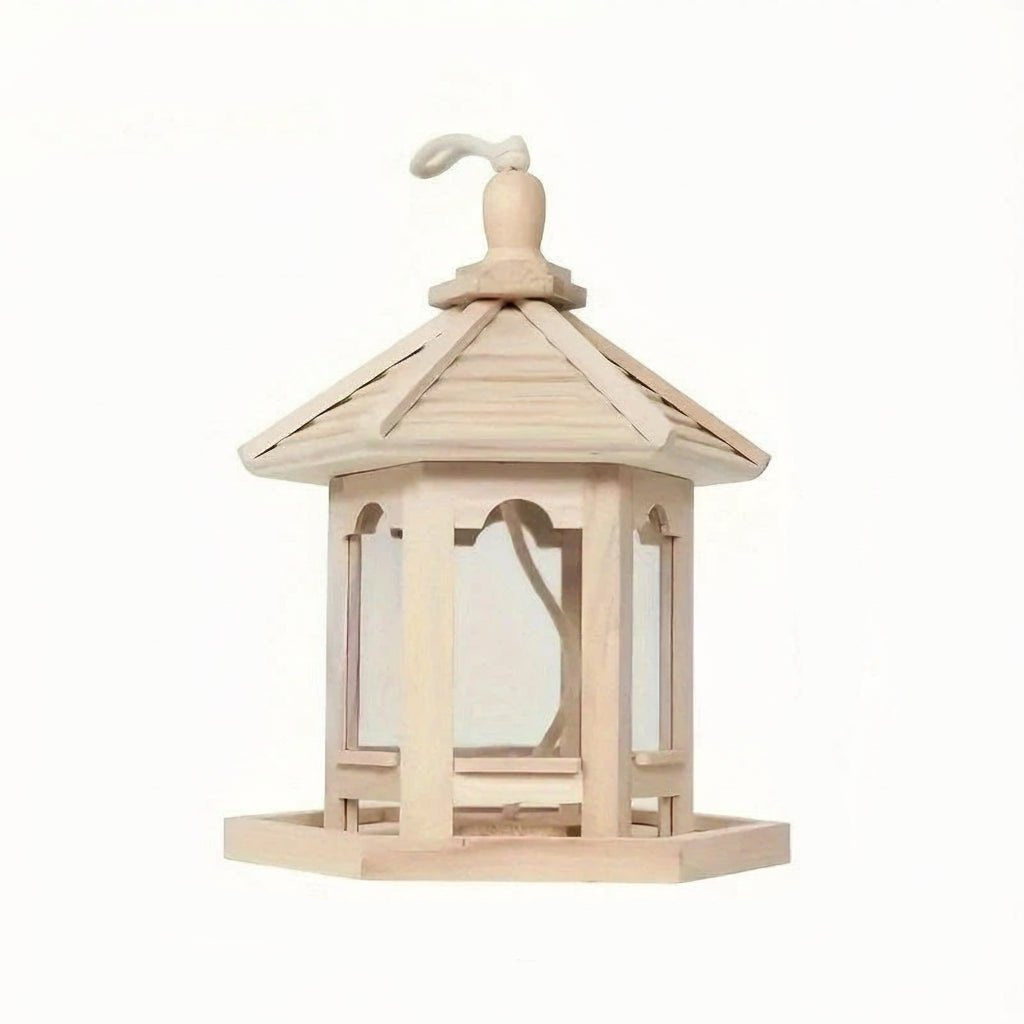 Nourrisseur en bois pour oiseaux, maison suspendue pour graines