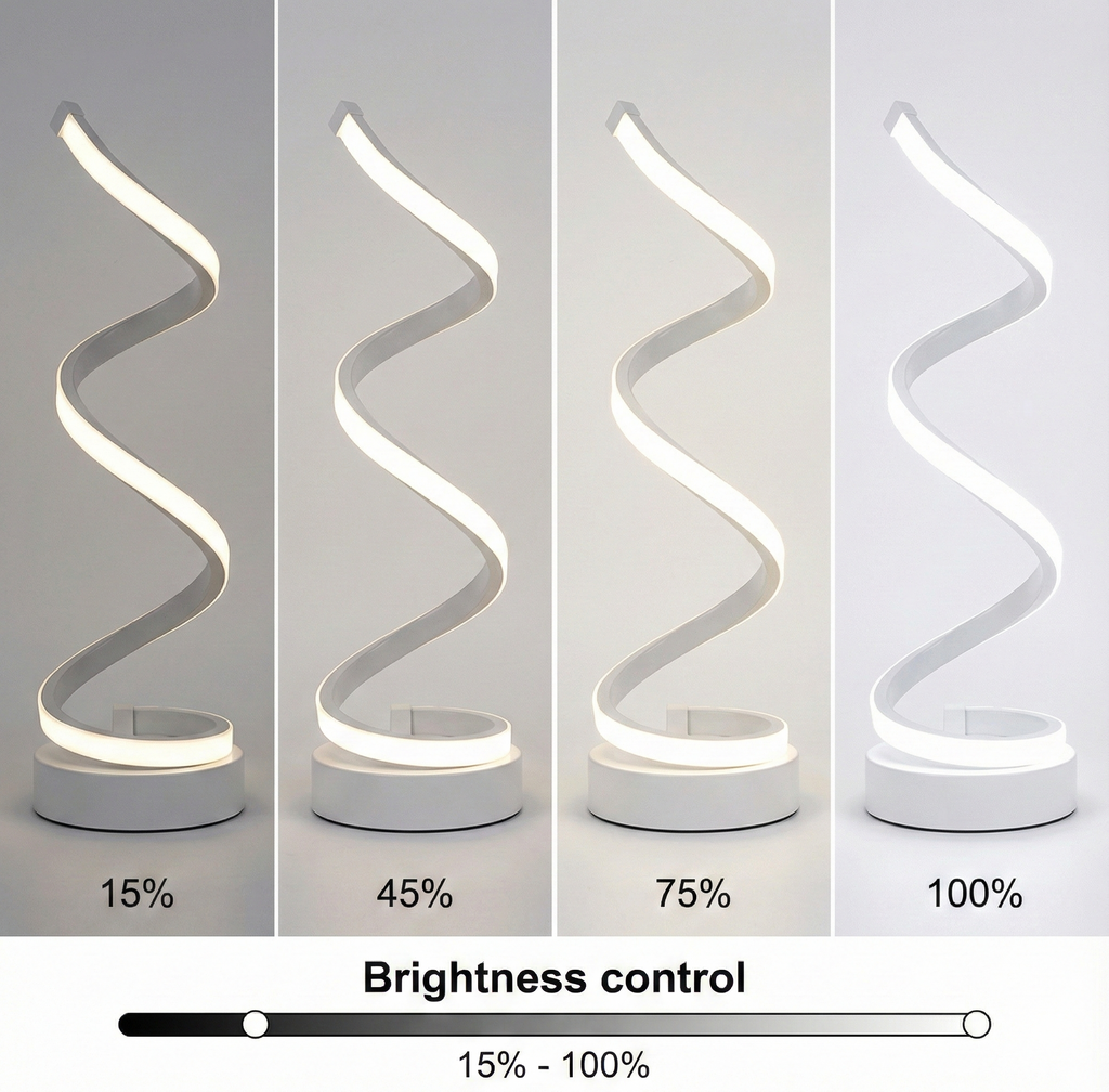 Radiant Curve - Lampe de table LED en forme de spirale avec contrôle tactile