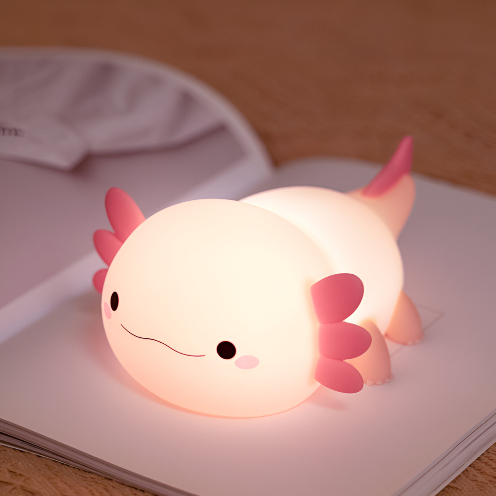 Lampes de Nuit en Silicone Axolotl Rechargeables - Lampe de Nuit Portable pour Enfants