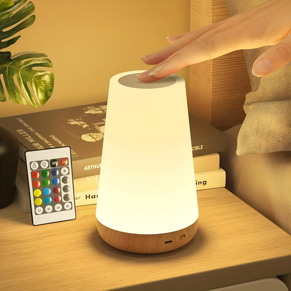 Lampe de Table LED RGB Rechargeable avec Télécommande - 13 Couleurs Changeantes Lampe de Table Sans Fil