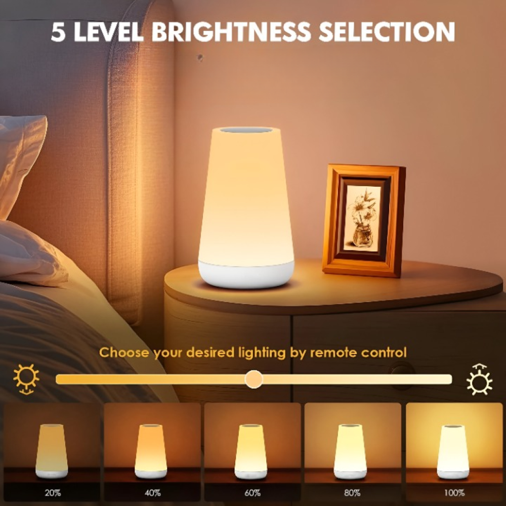 Lampe de Table LED RGB Rechargeable avec Télécommande - 13 Couleurs Changeantes Lampe de Table Sans Fil