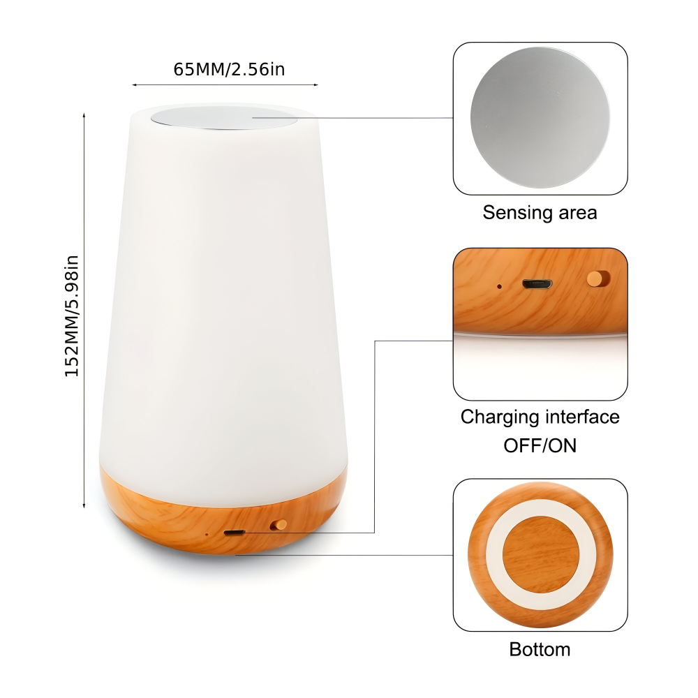 Lampe de Table LED RGB Rechargeable avec Télécommande - 13 Couleurs Changeantes Lampe de Table Sans Fil