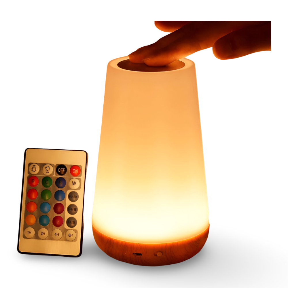 Lampe de Table LED RGB Rechargeable avec Télécommande - 13 Couleurs Changeantes Lampe de Table Sans Fil