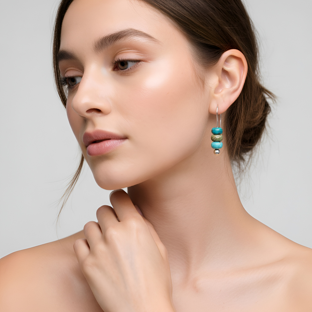 Sofia - Boucles d'oreilles raffinées en perles turquoise