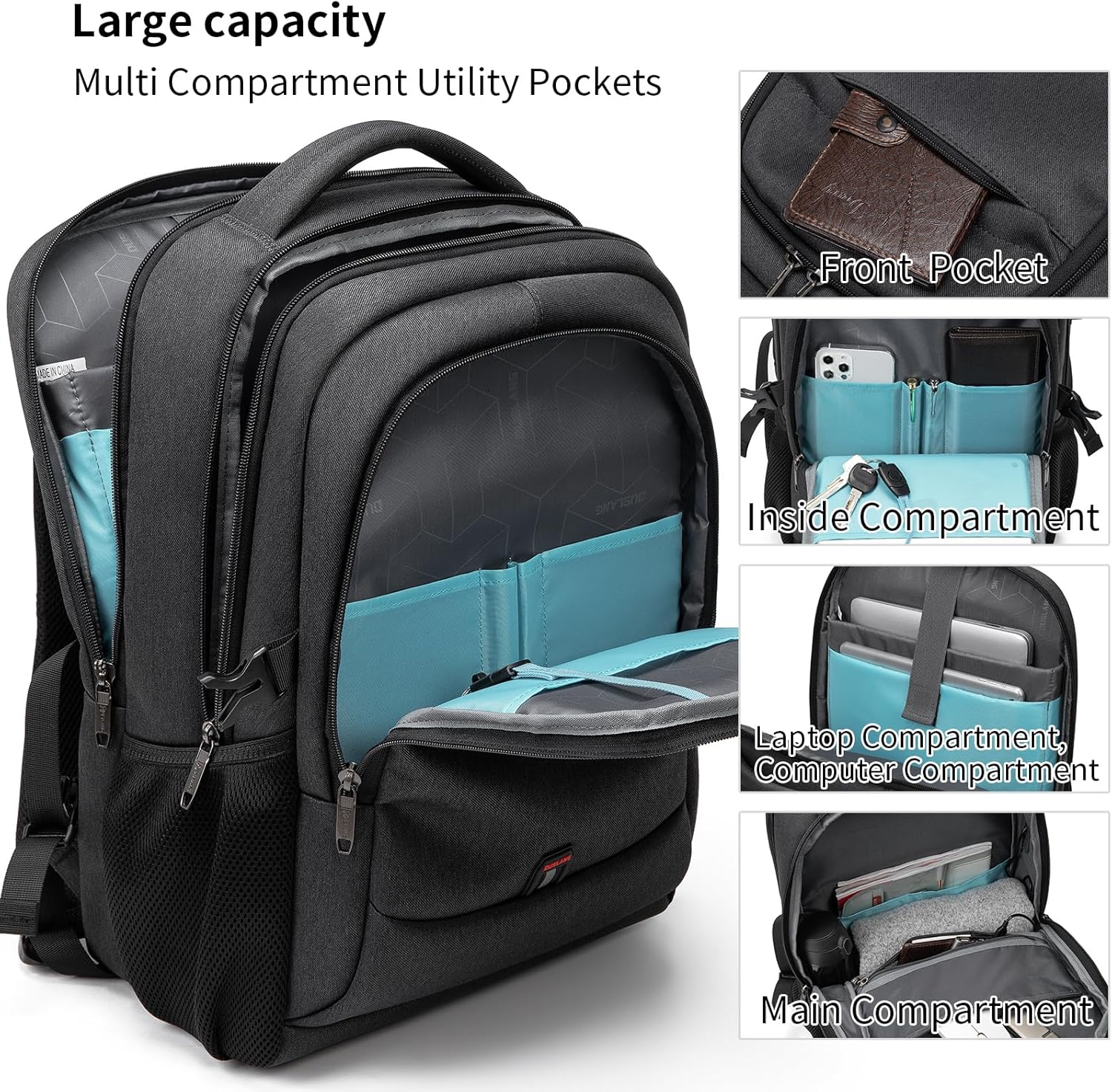Sac à dos de voyage pour ordinateur portable étanche | Antivol | Voyage étanche | PackSmart