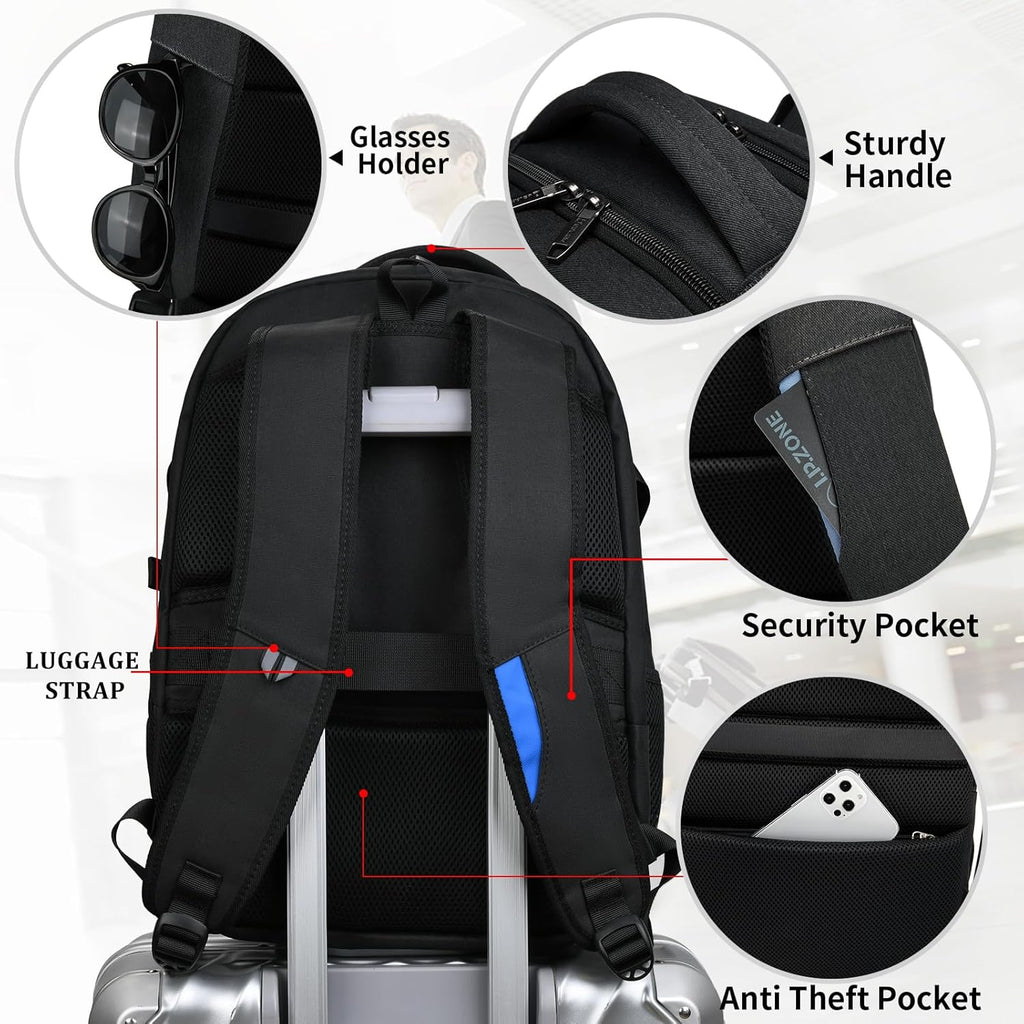 Sac à dos de voyage pour ordinateur portable étanche | Antivol | Voyage étanche | PackSmart