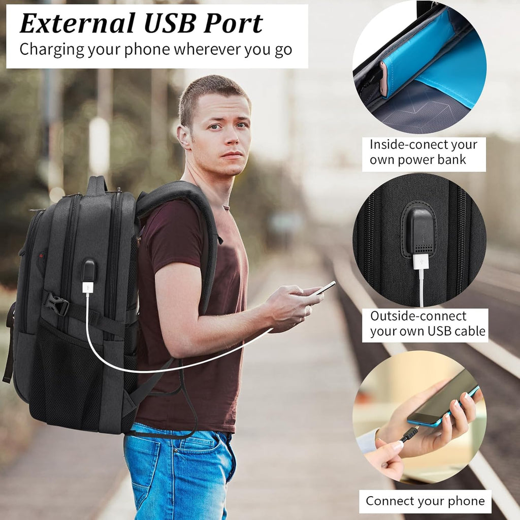 Sac à dos de voyage pour ordinateur portable étanche | Antivol | Voyage étanche | PackSmart