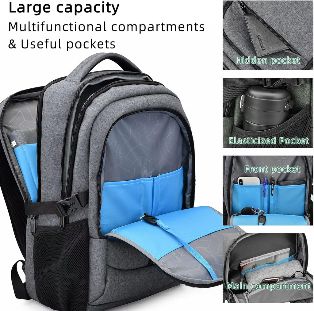 Sac à dos de voyage pour ordinateur portable étanche | Antivol | Voyage étanche | PackSmart