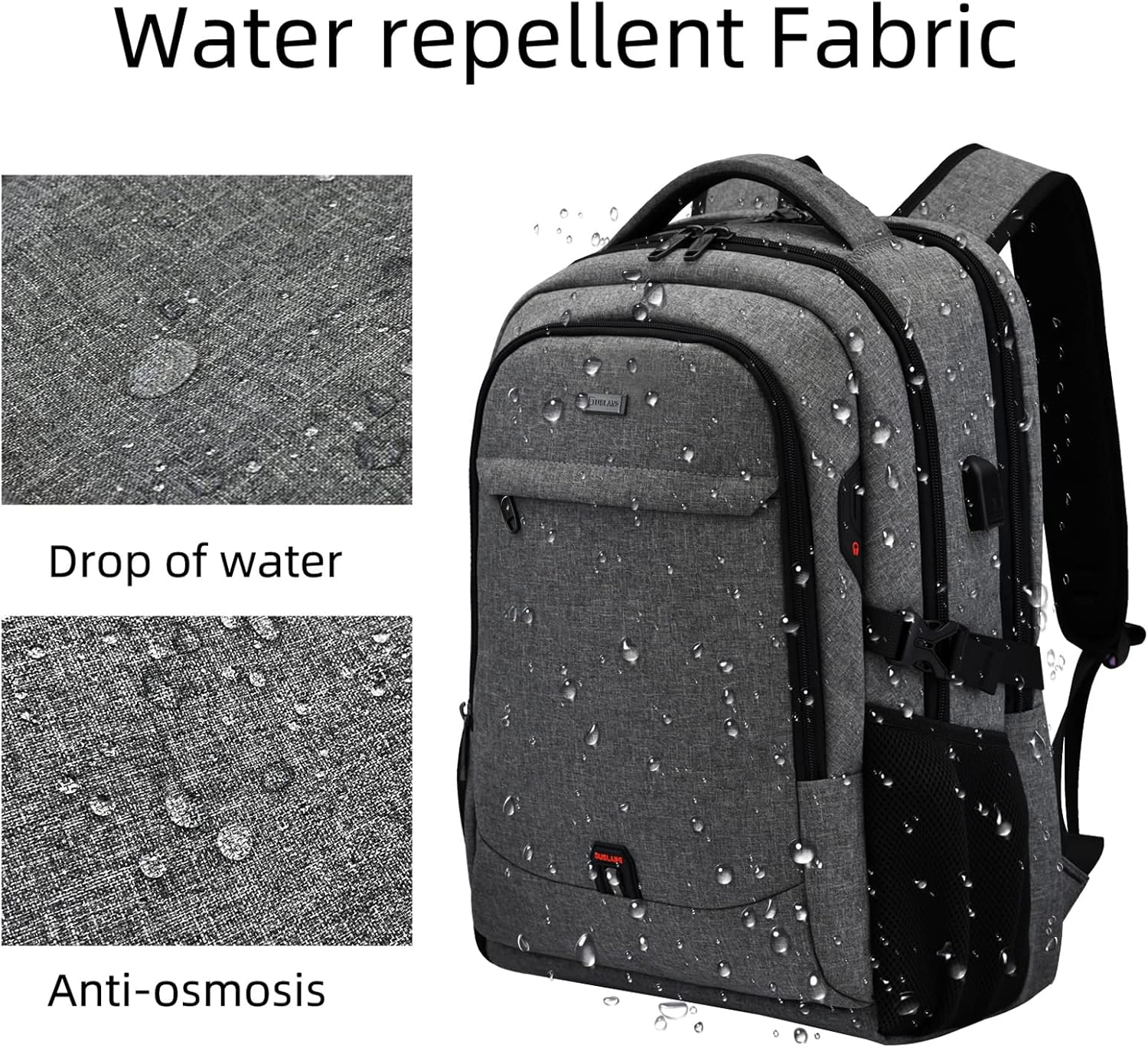 Sac à dos de voyage pour ordinateur portable étanche | Antivol | Voyage étanche | PackSmart