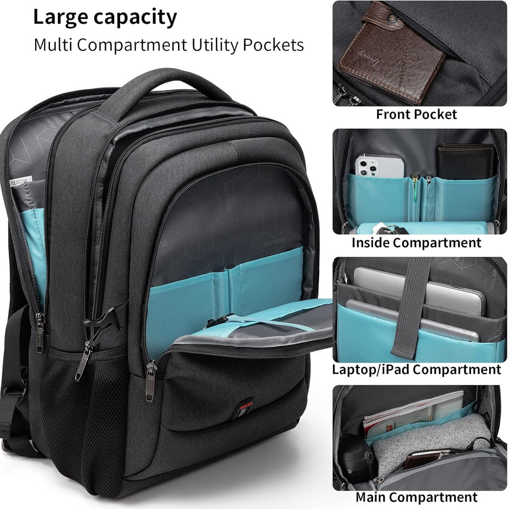 Sac à dos de voyage pour ordinateur portable étanche | Antivol | Voyage étanche | PackSmart
