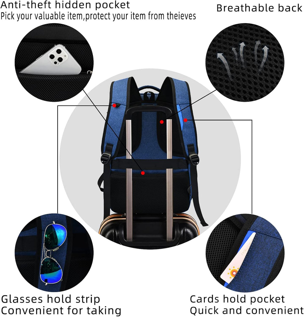 Sac à dos de voyage pour ordinateur portable étanche | Antivol | Voyage étanche | PackSmart
