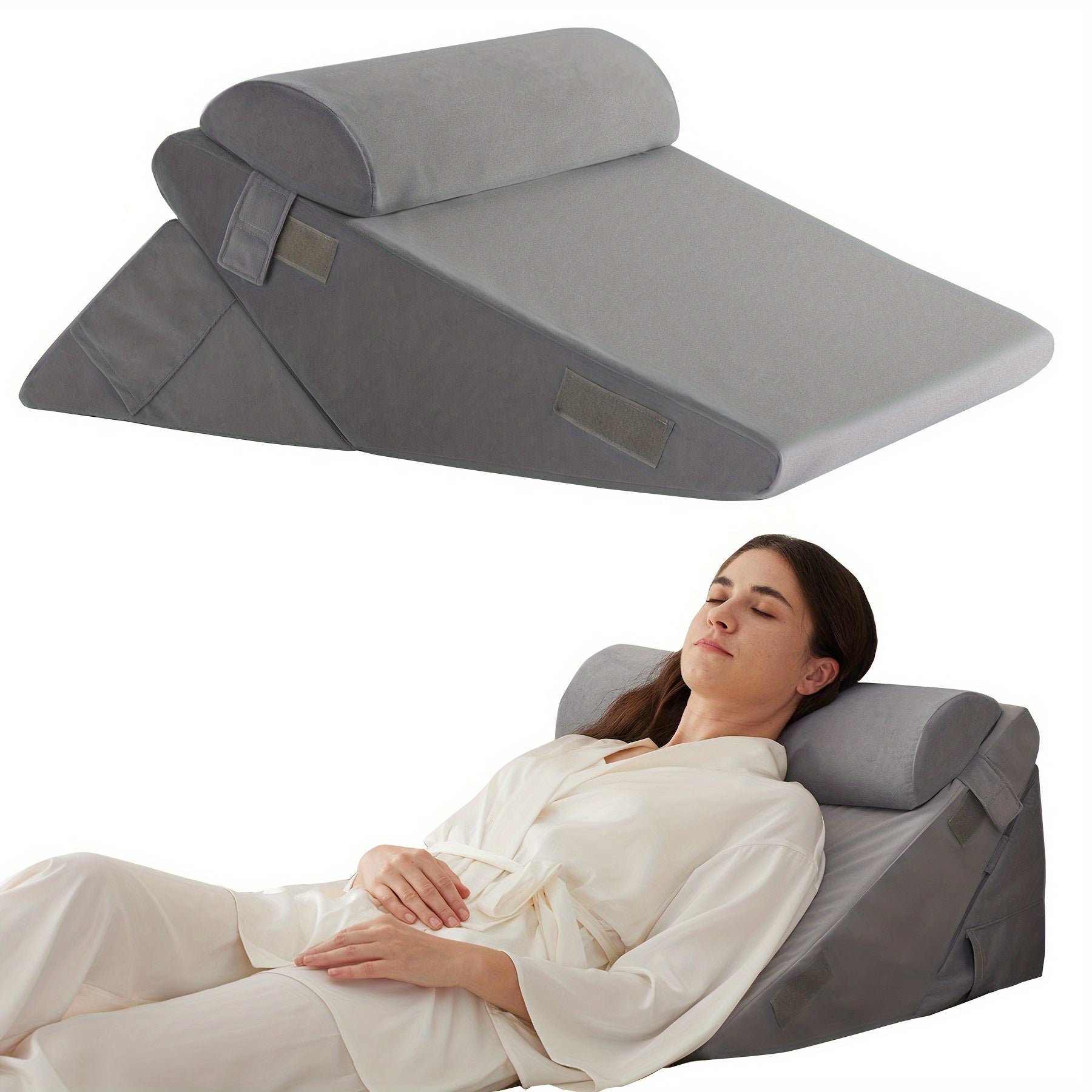SLEEPLUXE - Oreiller Wedge Réglable pour Confort, Soutien & Élévation des Jambes