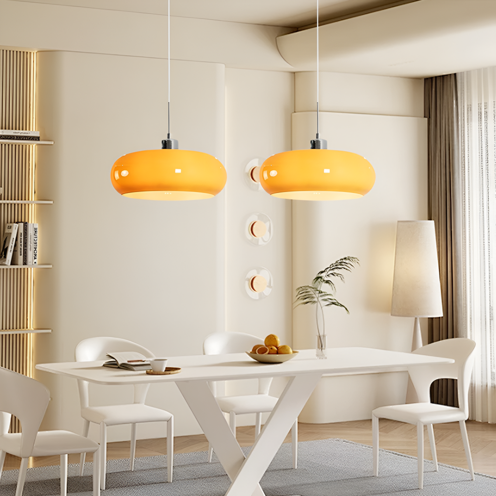 CircaForma Pendel – Lampe à suspension en verre Bauhaus rétro moderne au design circulaire
