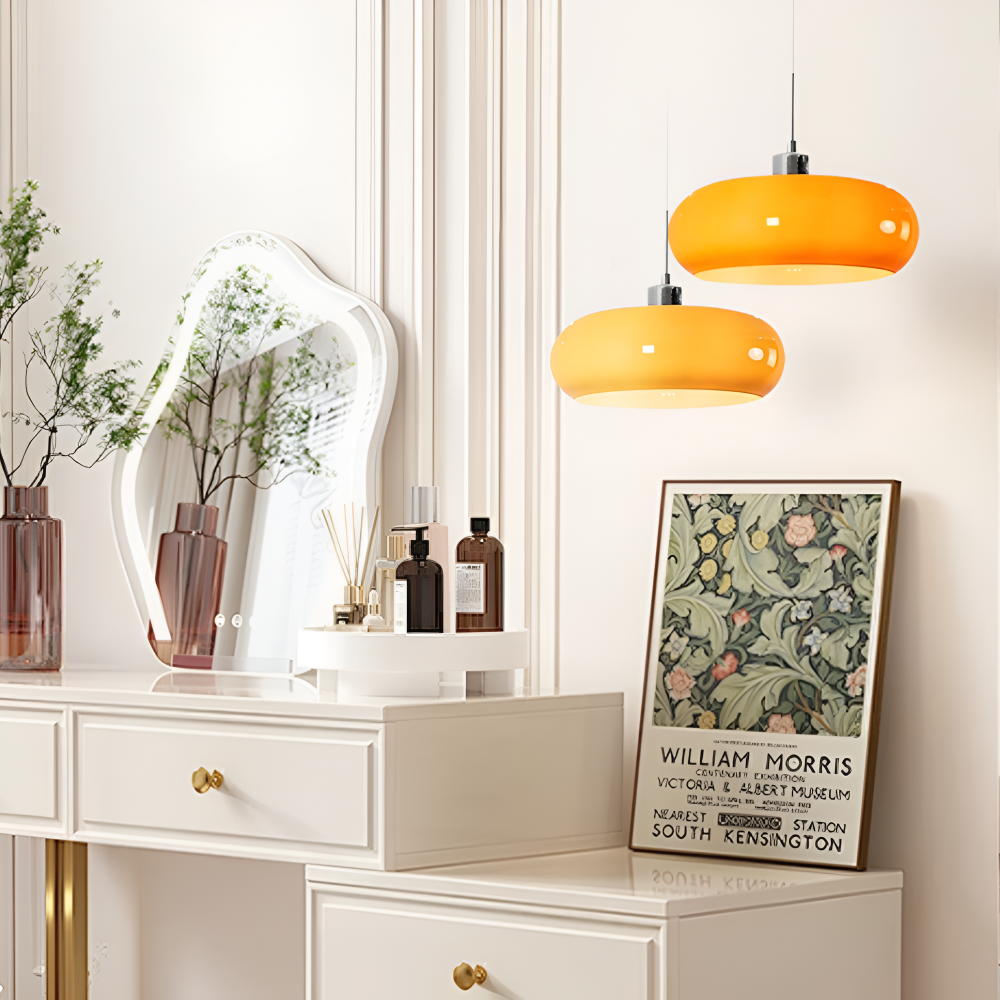 CircaForma Pendel – Lampe à suspension en verre Bauhaus rétro moderne au design circulaire
