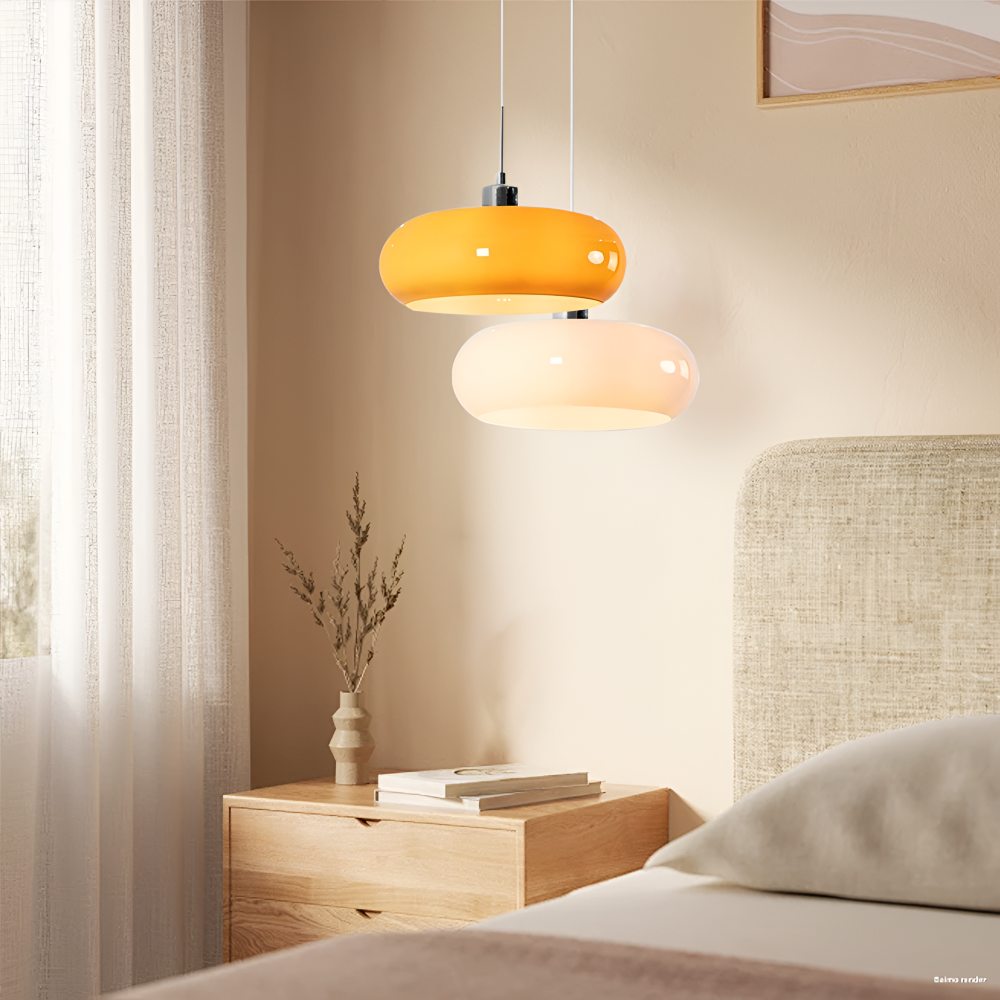 CircaForma Pendel – Lampe à suspension en verre Bauhaus rétro moderne au design circulaire