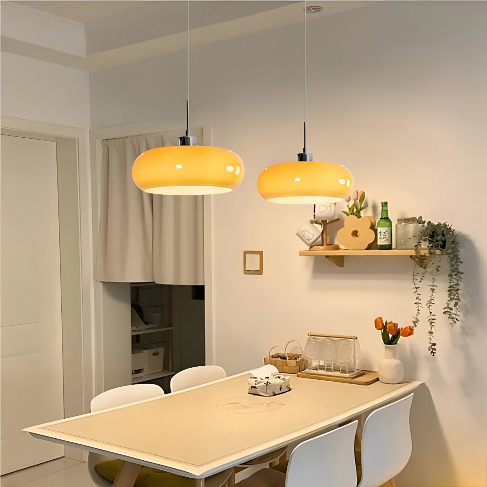 CircaForma Pendel – Lampe à suspension en verre Bauhaus rétro moderne au design circulaire