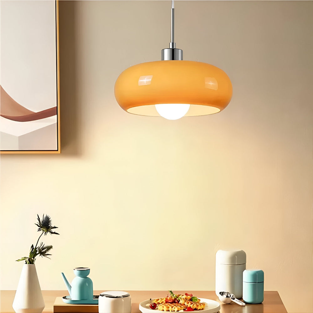 CircaForma Pendel – Lampe à suspension en verre Bauhaus rétro moderne au design circulaire