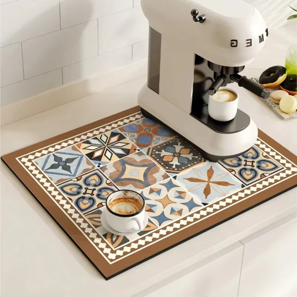 TILEDRIP – Tapis à café rétro absorbant pour le contrôle des déversements