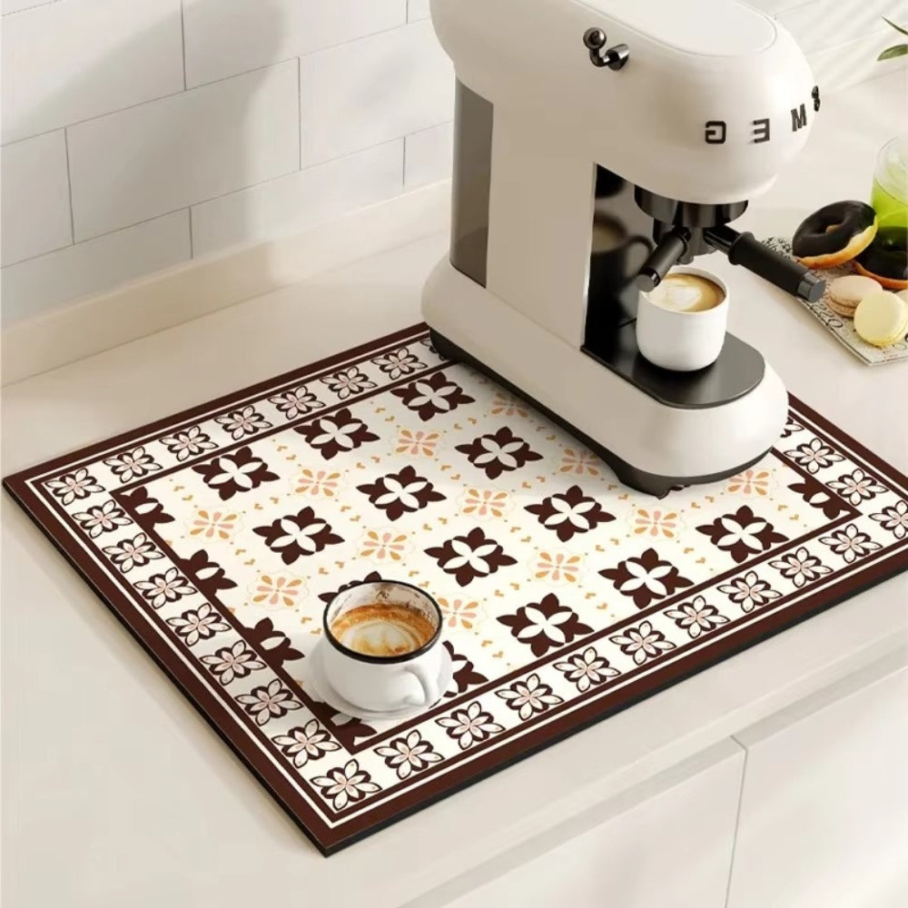 TILEDRIP – Tapis à café rétro absorbant pour le contrôle des déversements