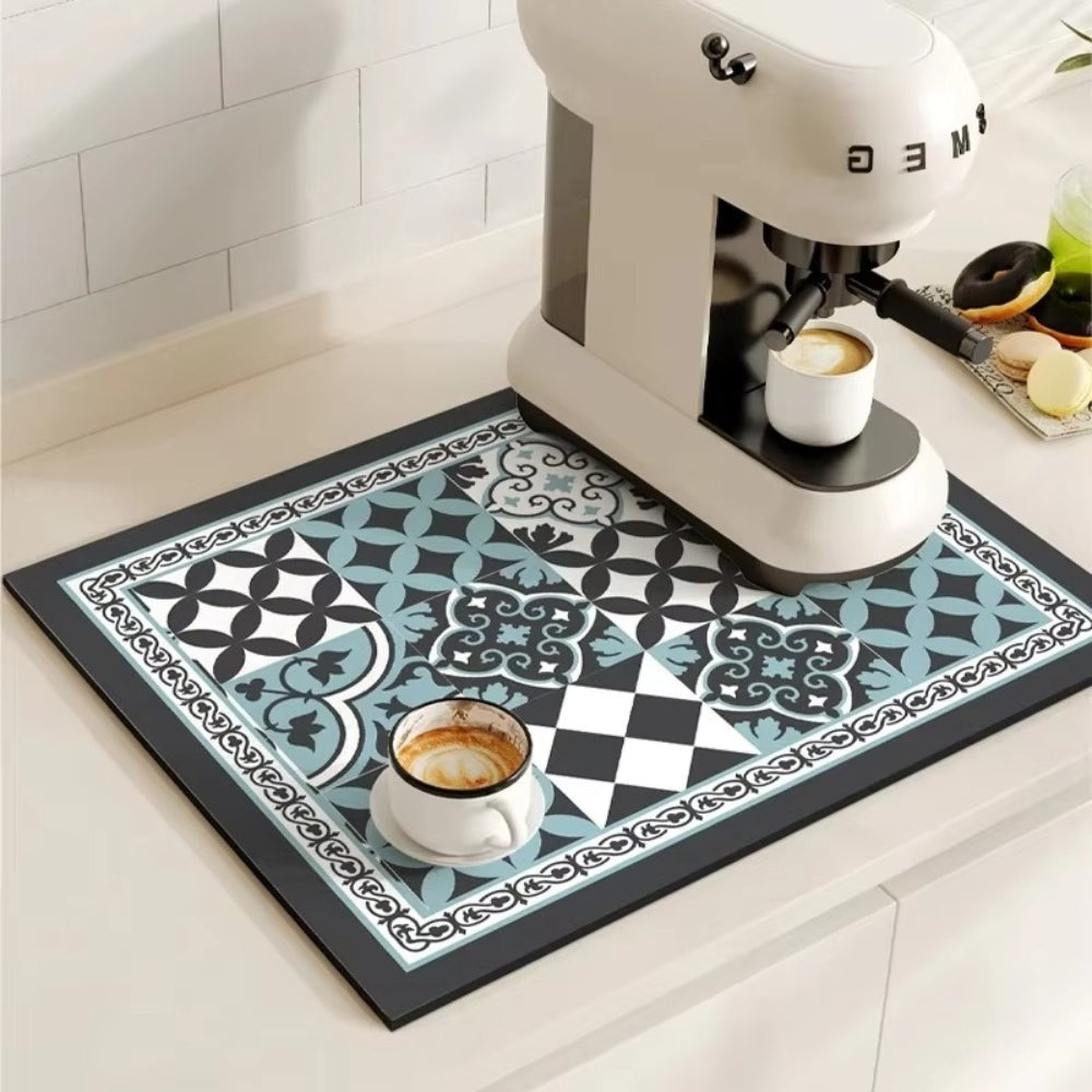 TILEDRIP – Tapis à café rétro absorbant pour le contrôle des déversements